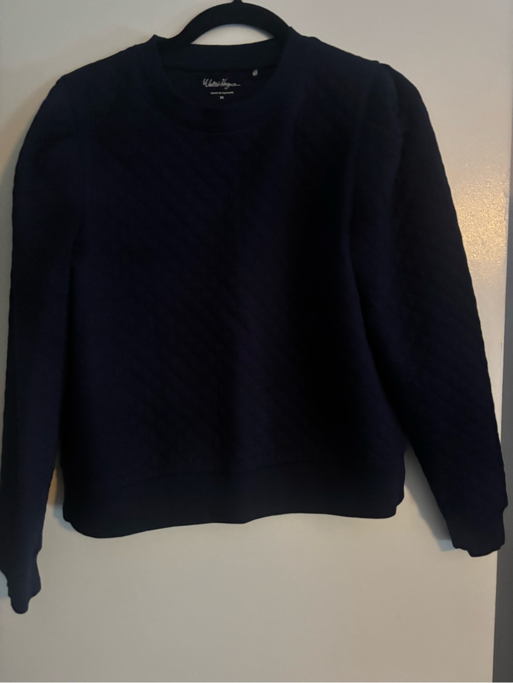 Walter Hagen Navy Quilted Crewneck Sweatershirt